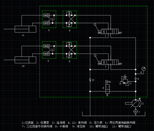 混凝土泵车机械臂液压系统（CAD+原理说明书）缩略图